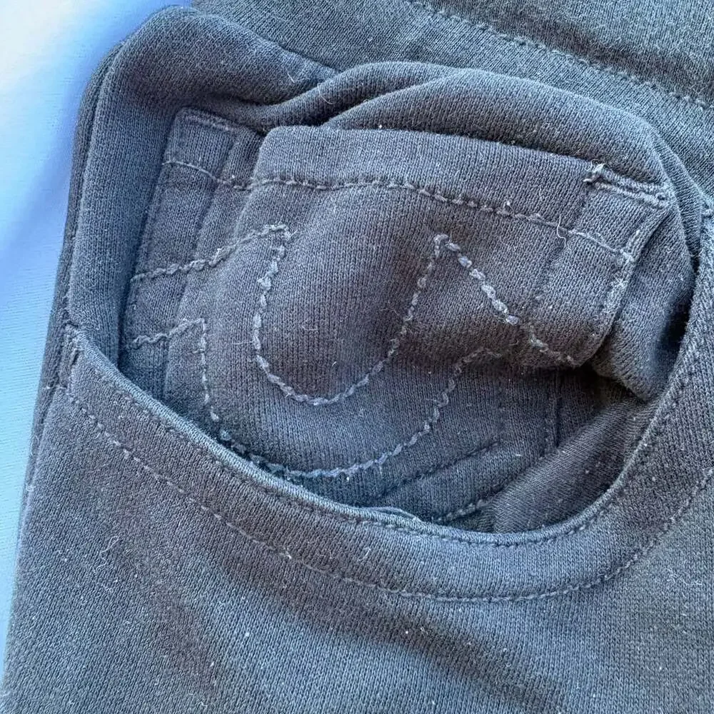 True Religion World Tour Black Cargo Jogger Sweatpants